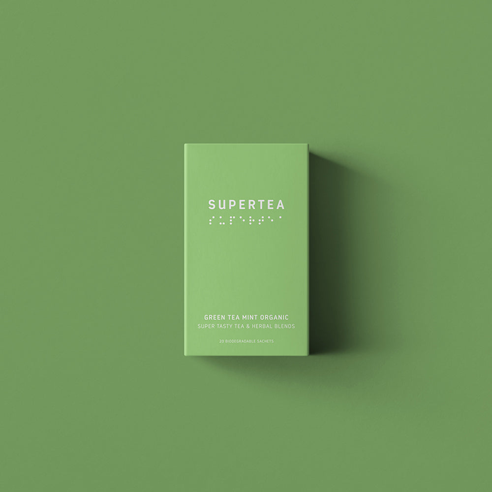 Supertea, Grönt te mynta ekologiskt - 20 st - bokstavste
