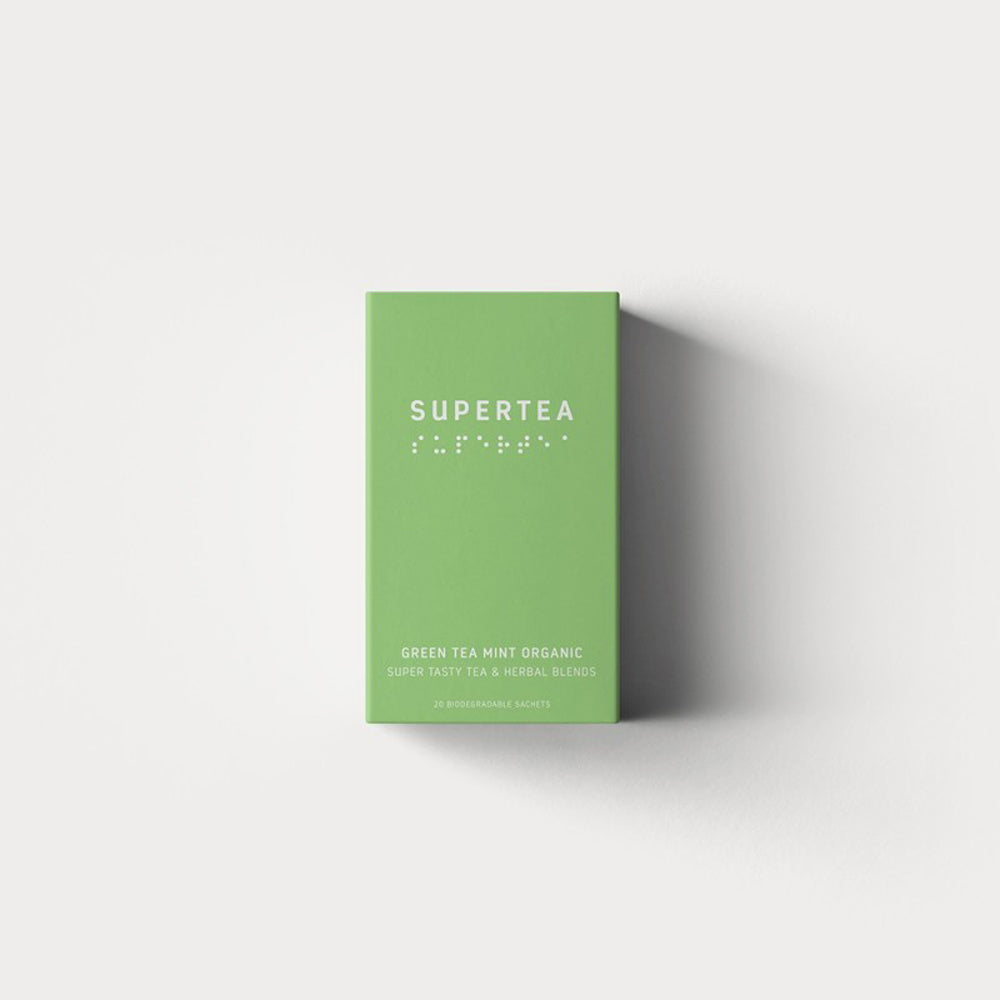 Supertea, Grönt te mynta ekologiskt - 20 st - bokstavste